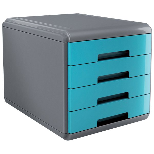 Accessori Da Scrivania My Desk Arda - Cassettiera - 29,5x38,5x28,2 cm -  Turchese - 18P4Ptu