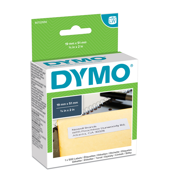 Etichette per Dymo LabelWriter - removibili - 51x19 mm - bianco - S0722550  (pz.1x500)