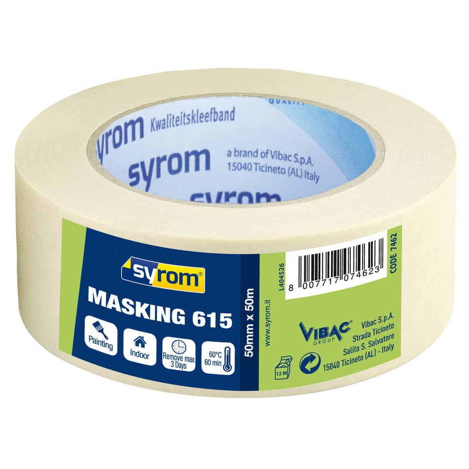 Nastro adesivo in carta Masking 615 Syrom - 50 mm x 50 m - 7462