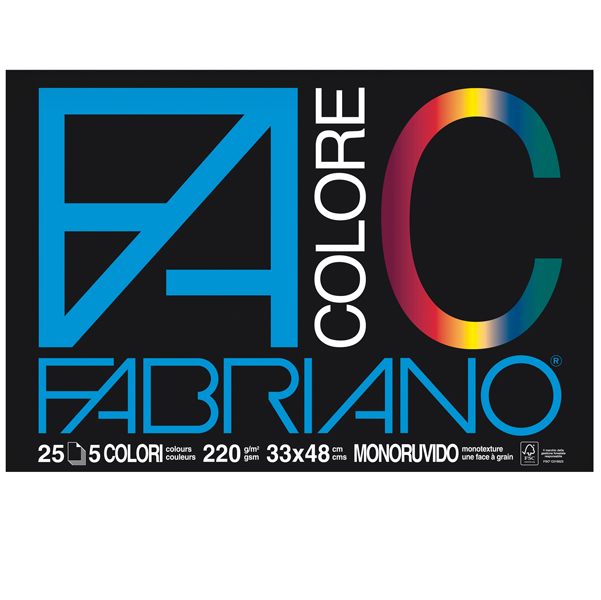 Fabriano Colore - 33x48 cm - assortiti - 220 g/mq - 25 fogli - 65251533