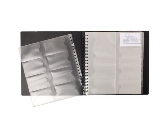 Porta Biglietti Da Visita Exacompta - 26.5x25 Cm, Nero, Per Ufficio O Casa - Foto 4